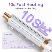 ATOPSKINS 自动卷发造型器 | 沙龙级卷发/直发/柔顺/蓬松造型 | 告别毛躁，打造内卷/外卷发和轻盈刘海 | 圣诞新年礼盒套装 | 适合所有发质，方便旅行携带（居家/日常/约会/派对/沙龙/度假）（铂金款） - 白色 - 查看 7