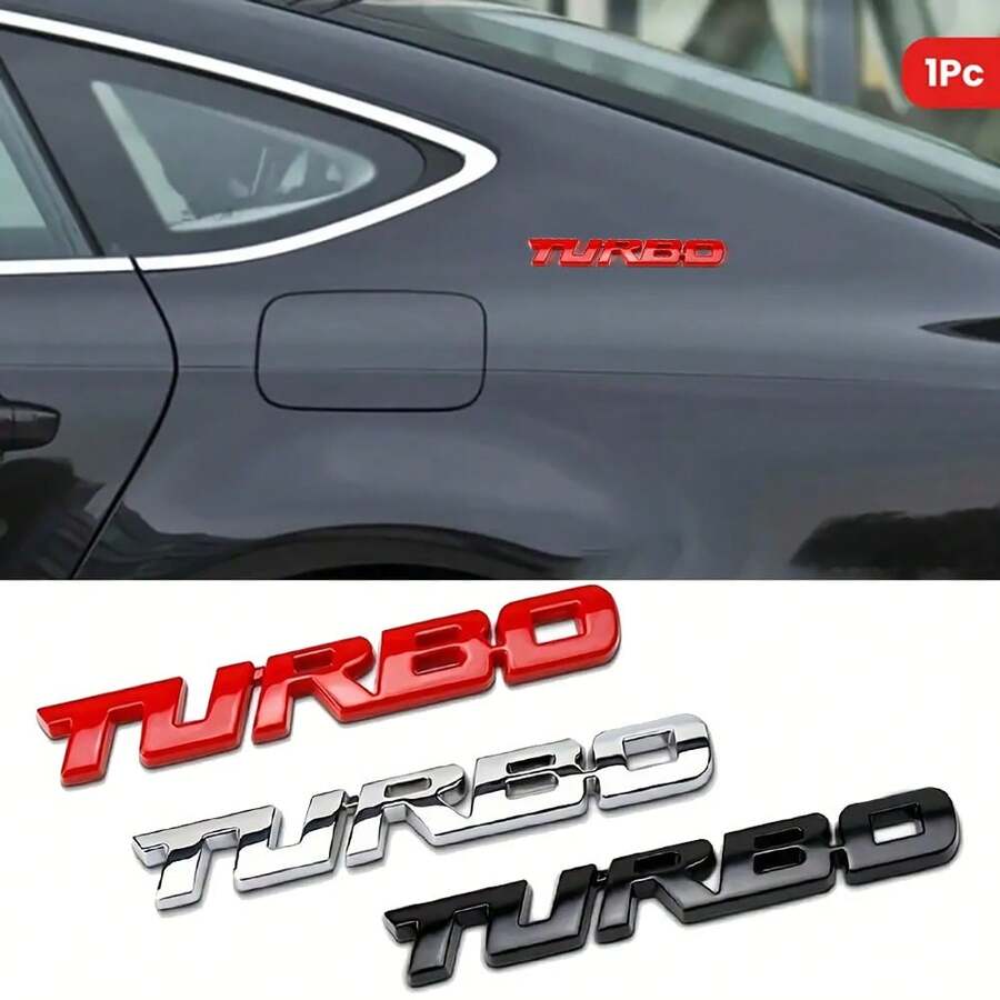 1张涡轮增压汽车贴纸，适用于后挡板、行李箱盖、引擎盖或侧板，汽车贴花 - 均碼 - 查看 1