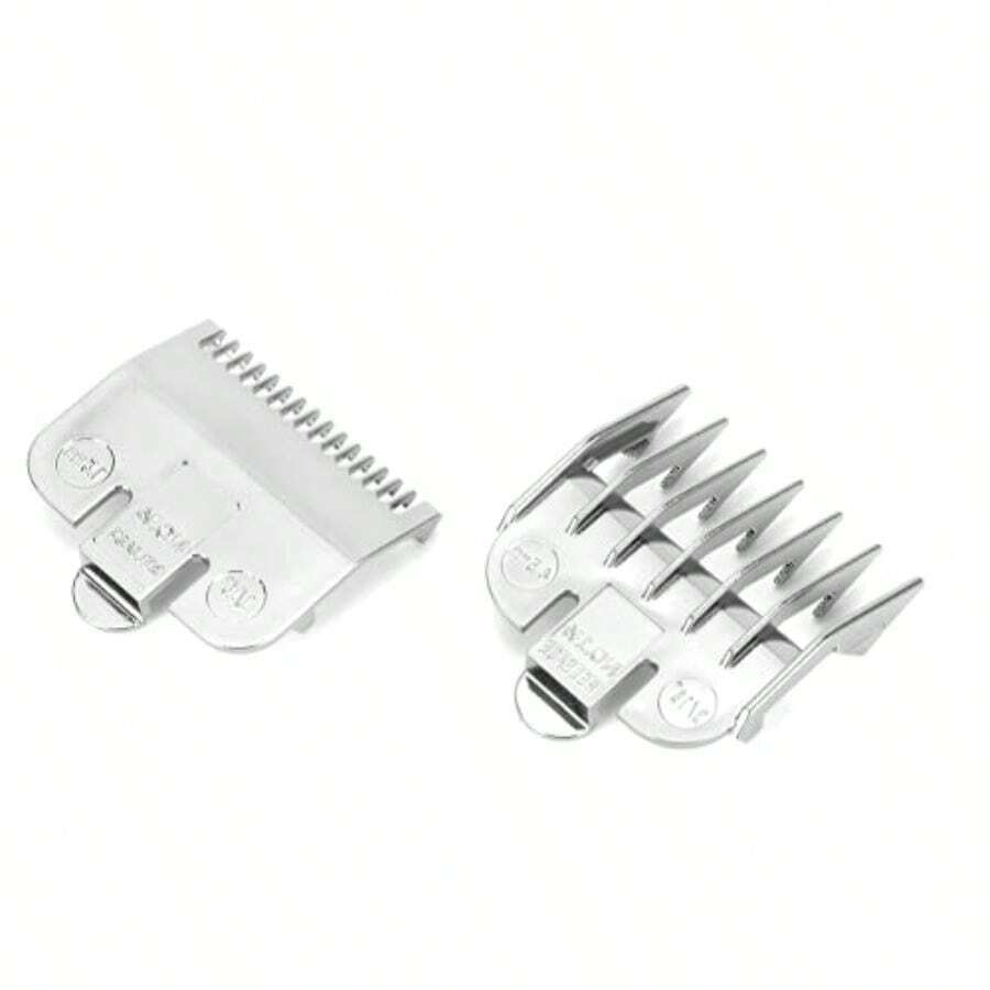 MX Peine del límite de la cortadora de cabello peine guía general completamente confiable estilista duradero Hogar para cortadora de cabello Estilista profesional Pinza de plata 1.5MM + 4.5MM - como en la foto - Ver 1