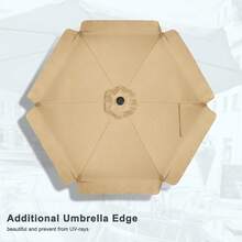 Valance Patio Umbrella For Outdoor Table Market,7.5ft, Tan,7.5FT,Tan - Tan - View 5