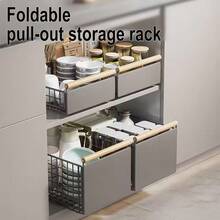 Kitchen Cabinet Pull Out Slide Drawer Organizer Tray Rack Shelves-Pantry - Grey - View 2