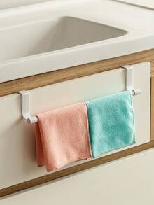 1 قطعة رف منشفة أحادي مثبت على باب خزانة الحمام، حامل منشفة مثبت على الباب بدون ثقب، حامل أدوات المطبخ، تصميم حديث بسيط مناسب للخزائن والفنادق والمنازل، مصنوع من مواد مقاومة للصدأ وقوية، ضروري للحمام. - متعدد الألوان - مشاهدة 11