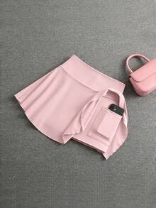 OKP 3 PCS Women's Solid Color Pleated Skirt For Tennis,Sport Wide Waistband Pleated Sports Skort Skirt With Phone Pockettennis Skirt,Athletic Sports & Casual Daily Wear - 混合 - 查看 5