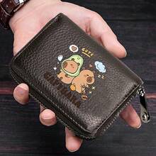 1pc "Cute Capybara" Printed Zipper Card Holder - Compact Wallet With Capybara Pattern Design - Large Capacity Cash Storage Coin Purse For Cash, ID, Credit Cards And Essentials, Perfect Gift For Family And Friends - Multicolor - View 4