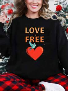 Loveisfree Print Hoodie - Long Sleeve, Knit Fabric, Relaxed Fit, Full Size, Fashionable Graphic Print, Perfect For Casual Outings And Daily Wear, Black White Red Grey Navy,Fall Hoodies,Men's Fall Clothes,Street Wear,Halloween,Mens Hoodies,Y2k Clothes,Jesus Hoodie,Thanksgiving Day,Nightmare Before Christmas,Christmas - Black - View 2