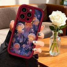 Cubierta de teléfono con diseño de  brillantes color naranja y púrpura para iPhone 14 Pro Max protector resistente a golpes ideal para uso diario y viajes - Negro - Ver 4