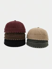 Mũ len không vành điều chỉnh được, có khóa cài, có thể giặt, dùng được cho cả nam và nữ. - Nhiều màu - Xem 1