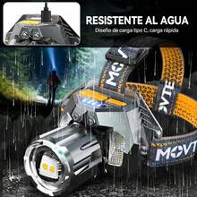 2PCS Lámpara de Cabeza Recargable,Linterna Frontal de Detección Con Sensor, 5 Modos de Encendido,Lampara de Cabeza por USB,Lampara de Minero LED para Campio Senderio Ciclio Pesca (Negro Y Rojo) - Negro y Naranja - Ver 2