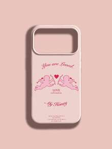 1个丘比特心形字母图案液态硅胶防震手机壳，柔软凝胶保护套，适合作为节日礼物，兼容苹果iPhone Xs/Xs Max/Xr/11/12/13/14/15/16 Pro/Pro Max/14/15/16 Plus/17，男女通用 - 彩色 - 查看 2