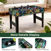 37" Mini Foosball Table 2-In-1 Game Table With Detachable Legs For Tabletop - Black - View 6