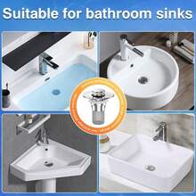 2PCS Sink Stopper Hair Catcher, Pop-Up Sink Drain Strainer With Removable Stainless Steel Strainer Basket Hair Catcher, Bathroom Sink Strainer For Bathroom Sink Stopper Replacement - 2 Items - View 6