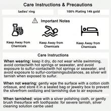 Nhẫn đính hôn mạ vàng 14k dành cho nữ, đính đá Zirconia tổng hợp sáng bóng, hoàn hảo cho đám cưới và các bữa tiệc, món quà Giáng sinh và Ngày Valentine lý tưởng. - Vàng - Xem 5