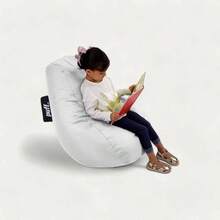 - Silln Pera para Nios Cmodo y moldeable Relleno de Perlas de Unicel Perfecto como rea Infantil 75x65 Resistente Acabado Tipo Nylon Color Fucsia - blanco - Ver 2