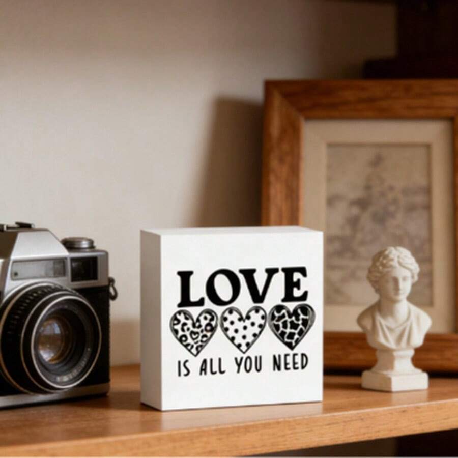 1 buc semn din PVC plin de dragoste, ornament cu design creativ de inimă, decor de birou pentru sufragerie, dormitor și birou, cadou romantic