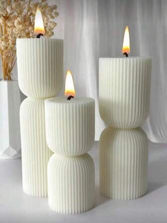 1支装香薰蜡烛，情人节/婚礼礼物，几何圆柱锥形可爱大豆蜡烛，白色法式香草香型，装饰蜡烛，闺蜜礼物，女士婚礼礼物，香薰家居装饰