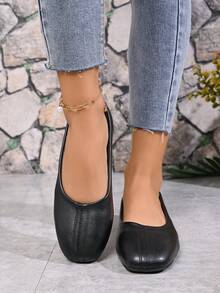 Tonårsskor med söta, spetsiga tår och platta Mary Jane-skor, prinsessskor - Svart - Visa 9