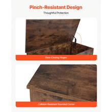 Kids Storage Bench, Wooden Toy Box Chest, Large Storage Cabinet With Safety Hinge, Toddlers Retro Storage Bench For Playroom, Living Room Or Entryway, 29.7 X 15.3 X 18.9 In, Easy Assembly, Brown - Vintage Brown 29-34 inches - 查看 5