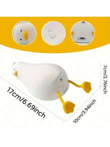 Luz nocturna de pato linda recargable por USB, con temperatura de color y brillo ajustables, adecuada para dormitorio, oficina u otras decoraciones de habitación y regalos festivos - blanco cálido - Ver 8