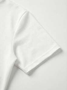 GRDR Men's All-Match Solid Color Crew Neck Short Sleeve T-Shirt, Versatile For Summer - White - View 4