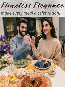 Round Woven Placemats, Made From Natural Water Hyacinth Vines, These Rustic-Style Woven Placemats And Coasters Are Perfect For Kitchen And Dining Tables. Suitable For All Seasons, They Are Ideal For Everyday Meals, Candlelight Dinners, And Occasions Like Christmas. (Natural Materials May Have Slight Color Variations.) - Multicolor - View 7