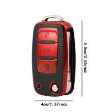 1 szt. etui na kluczyk samochodowy, pełna ochrona, pasuje do modeli Jetta, Beetle, Tiguan, Passat, Golf MK6, Polo z 3 przyciskami - one-size - Zobacz 8