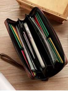 Men's Long Zipper Wallet High Quality Pu Leather Wallet For Men RFID Blocking Business Clutch Bag Credit Card Holder Purse Man