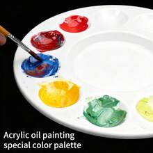 opeth 6pcs 11-Well Round Thick Plastic Palette, Injection Molded In One Piece Using New Material, Convenient For Mixing Paints And Portable - one-size - View 5