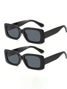 1/2/4 أزواج من النظارات المربعة الرجعية، نظارات مربعة جديدة موضة للرجال والنساء ذات طابع فاخر، نظارات مخصرة للوجه الكبير، نظارات بإطار ضيق، نظارات إطار مربع كلاسيكي أسود للأعمال والأوقات العادية، هدايا - الأسود - مشاهدة 11