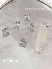 5颗透明锆石美甲水钻，闪亮美甲饰品，奢华高碳透明自含式璀璨光泽冰糖钻石美甲配件 - 彩色 - 查看 14