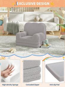 Gris Sofá Infantil de Espuma de Alta Densidad, para Habitación de Juegos y como Regalo - Gris - Ver 5