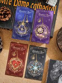 1pc Wind, Flower, Snow, Moon, Flower, Moon, Irregular Metal Hollow-Out Reading Marker, Three-Dimensional Pattern Bookmark, Stationery Supplies, Multi-Design Fantasy Gift, Birthday, Writer, Teacher, Friend, Reading Club, Book Lover, Reader, Office, Home, Classroom, Bookmark