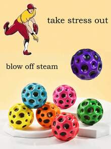 1/2个腕部弹力锻炼球，颜色随机，附赠礼品袋，减压挤压球，锻炼反射能力，玩具，非常适合节日和生日，锻炼手部协调能力，互动游戏，轻质泡沫材质，高品质弹力球，手部锻炼器，派对游戏，家庭娱乐 - 彩色 - 查看 4