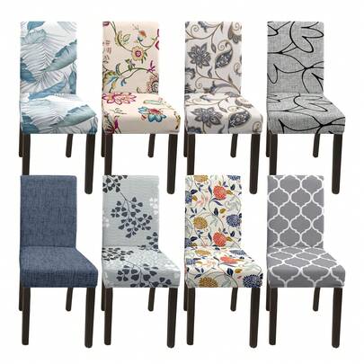 1/2/4/6pcs Waterproof Printed Chair Cover, Seat Protector Slipcover For Home Or Party, Suitable For All Seasons