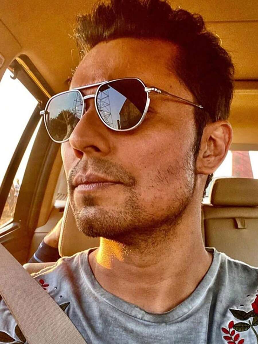 1 par de gafas de metal con doble puente, estilo vintage y de moda, adecuadas para el uso diario, sesiones fotográficas y viajes a la playa