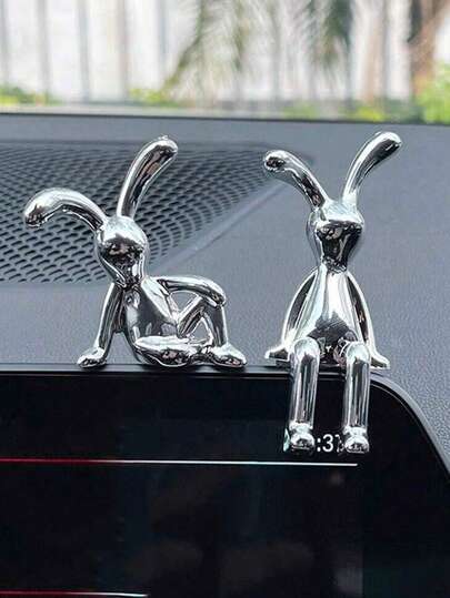 أرنب حرفي طويل الساق جالس، حرفة أرنب بسيطة، ملحق مقبض، ملحق صندوق كرتوني لتخزين المنزل، ديكور السيارة