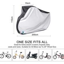 1件银黑色防风雨摩托车罩 - 反光条纹，防风防盗，带锁孔，防紫外线，防尘防雨，四季通用，适用于越野街车，冬季夏季必备户外摩托车装备 - 彩色 - 查看 2