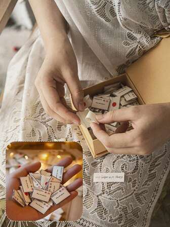 1 set (36 st) minikuvert, minikärleksbrev, bröllopsdekorationskort, gör-det-själv-dekorationer, handskrivna minikärlekskort, lämpliga för alla hjärtans dag, nyår, mors dag, födelsedagsfest, högtidsfirande, fest