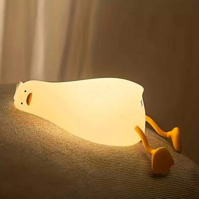 USB充电式可爱小鸭夜灯装饰灯，色温和亮度可调，适用于卧室、办公室或各种房间装饰及节日礼物