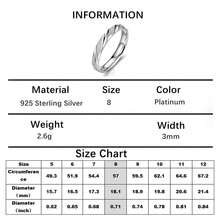 1枚100% 925纯银情侣结婚戒指，简约风格，凹槽哑光表面，男女皆宜，订婚饰品，珠宝礼物，新娘饰品，情人节礼物 - 銀色 - 查看 13