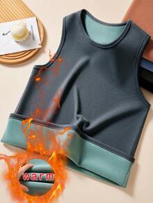 New Thermal Fleece Vest For Men, Warm Insulated Undershirt, Autumn/Winter Layering Top
