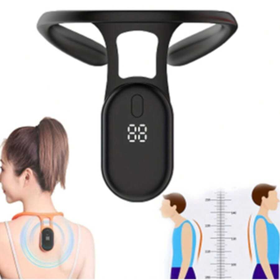 Body Shaping And Neck Shaping Equipment, Men's And Women's Strapless Intelligent Posture Training Device, Portable Neck Soothing Device, Massager For Soothing Sitting Neck Device - 黑色 - 查看 1
