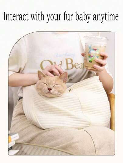 1 st husdjursbärväska, bärbar axelväska för små/medelstora husdjur, bekväm husdjursbärväska med bred rem