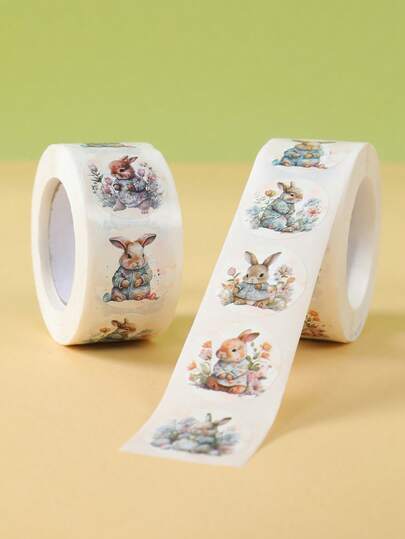 1 Cuộn/500 Miếng Dán Hình Thỏ Phục Sinh Tròn, Nhãn Trang Trí Phục Sinh, Nhãn Dán Hình Thỏ Mùa Xuân, Nhãn Dán Phong Bì, Trang Trí Chúc Mừng Phục Sinh, Trang Trí Nhà Cửa, Nhãn Dán Gói Quà Hình Thỏ Dễ Thương, Sổ Tay, Bình Nước, Máy Tính, Nhãn Dán Trang Trí Điện Thoại, Nhãn Dán Tự Dính Bao Bì Quà Tự Làm, Trang Trí Phục Sinh, Quà Tặng Phục Sinh, Quà Tặng Tiệc, Nhãn Dán, Nhãn Dán Niêm Phong