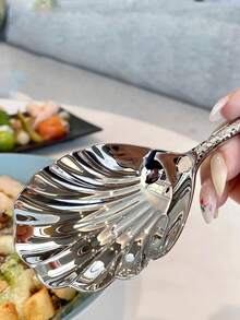 1pc/2pcs Stainless Steel Serving Spoon Set, 8.8 Inches (22.4cm) Extra Large Food Service Spoons, Cooking Ladle, Pasta Server, Buffet Catering Utensils, Flatware, 18/8 Stainless Steel,School Supplies - Multicolor - View 2