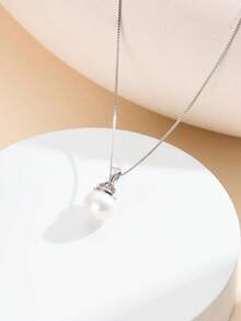 AETOLIA 925纯银项链耳环套装，镶嵌7-9毫米养殖珍珠，优雅公主皇冠设计，适合女性日常佩戴、婚礼、派对/生日礼物