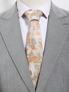 1pc Fashionable Casual & Versatile Men's Floral Pattern Necktie, Suitable For Daily Wear, Banquet, Party Matching - A - View 11