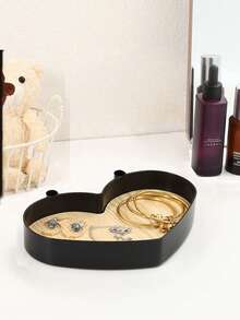 爱心首饰展示架，桌面/梳妆台耳环项链手镯戒指展示架，入户钥匙收纳架，带木质托盘项链架，项链展示架，浴室首饰收纳挂钩和收纳架，适用于项链、手镯、耳环、戒指、钥匙、手表、情人节礼物 - 彩色 - 查看 9