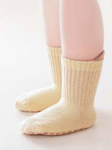 6 Pairs Solid Color Cartoon Letter Baby Crawling Shoes Socks, Soft Bottom Anti-Slip Indoor Socks For Toddlers, Suitable For Daily Casual Life - Multicolor - View 6