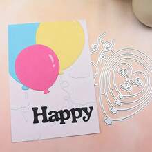 1pc Ballon Metal Die Cut, 2025Metal Cutting Die For Paper Card Making Scrapbooking DIY Cards Photo Album Craft Decorations - Silver - View 1
