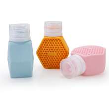 Nueva botella dispensadora de silicona para viaje, botella vacía de almacenamiento de loción de maquillaje para exteriores - Rosa - Ver 4